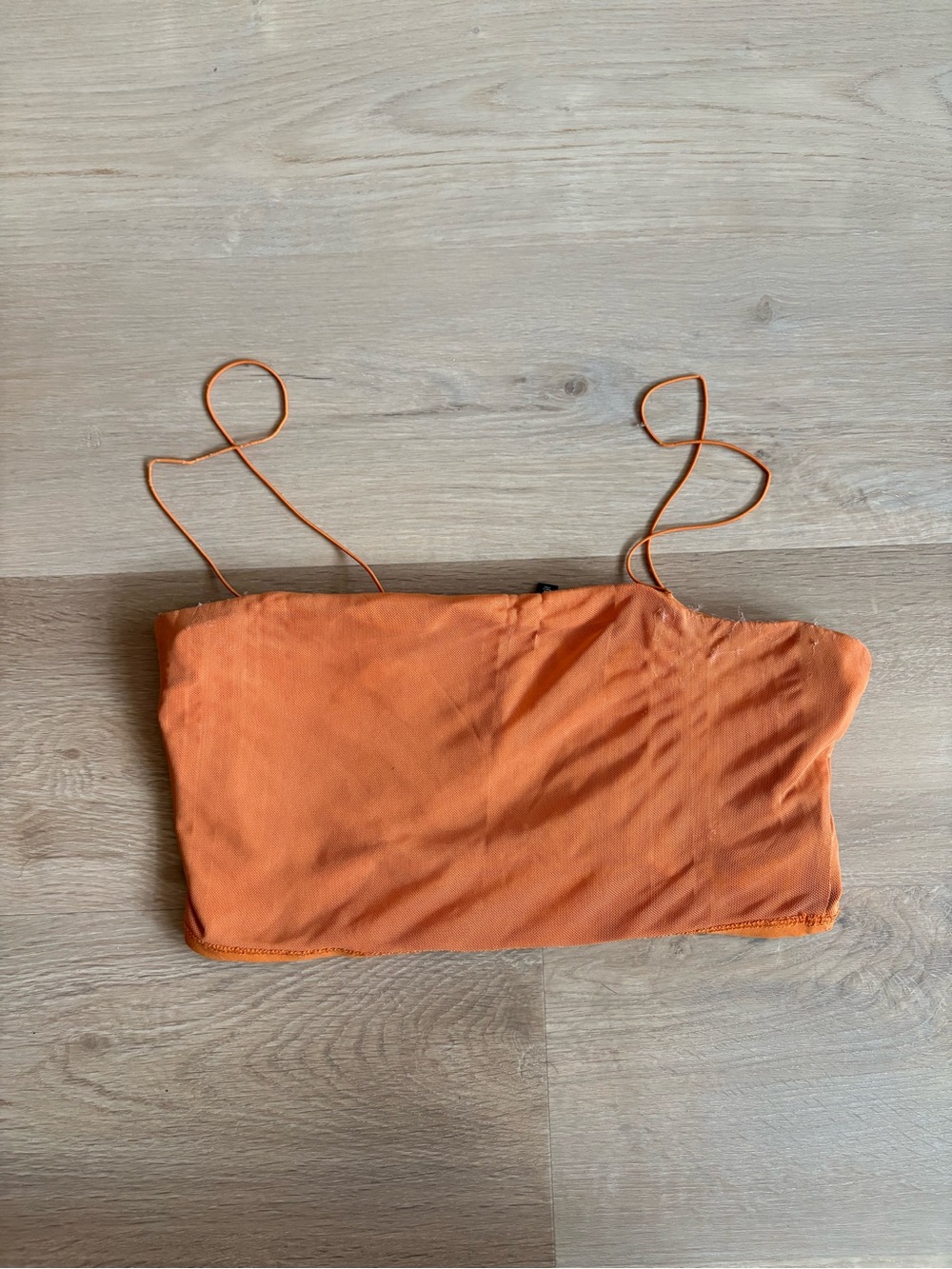 Women's Orange Spaghetti Strap Crop Top